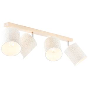 Plafondlamp Galance I textielmix/deels massief berkenhout - Aantal lichtbronnen: 4