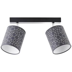 Plafondlamp Galance II textielmix/roestvrij staal - Aantal lichtbronnen: 2