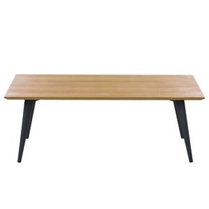 Table basse Danica Placage en bois véritable - Gris foncé mat / Frêne