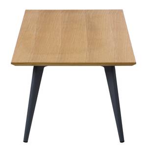 Table basse Danica Placage en bois véritable - Gris foncé mat / Frêne