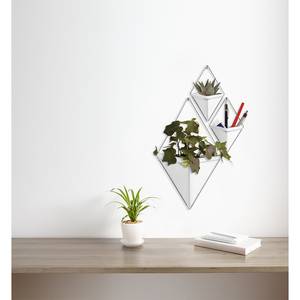 Vase mural Trigg Céramique / Fil d’acier - Blanc / Nickel