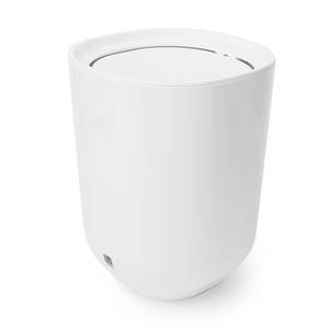 Poubelle salle de bains Step Verre / Acier inoxydable - Blanc