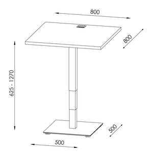 Bureau eDJUST IV (Réglable en hauteur) - Gris platine