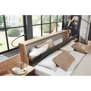 Lit futon Bristol Marron - Bois manufacturé - Cuir synthétique - 289 x 92 x 228 cm