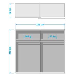 Armoire portes coulissantes Boston-Extra Blanc - Largeur : 226 cm