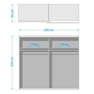 Zweefdeurkast Boston-Extra Grijs - Breedte: 226 cm