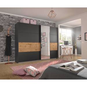 Armoire portes coulissantes Boston-Extra Gris - Largeur : 271 cm