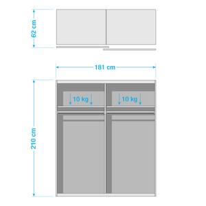 Armoire portes coulissantes Boston-Extra Blanc - Largeur : 181 cm