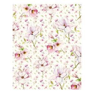 Papier peint intissé Magnolia Intissé - Rose / Blanc - Largeur : 200 cm