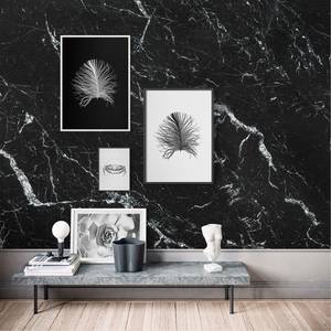 Fotobehang Marble Nero vlies - zwart - Breedte: 400 cm