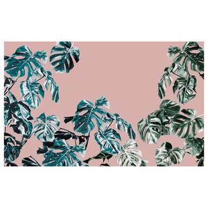 Papier peint intissé Monstera Rosé Intissé - Rose / Vert