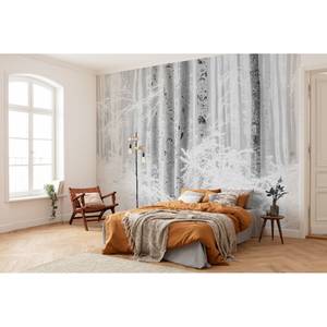 Fotobehang Winter Wood vlies - wit/zwart