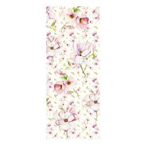 Papier peint intissé Magnolia Intissé - Rose / Blanc - Largeur : 100 cm