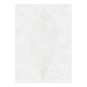 Papier peint intissé Decent Leaf Intissé - Blanc / Gris