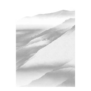 Fotobehang White Noise Mountain vlies - wit/grijs