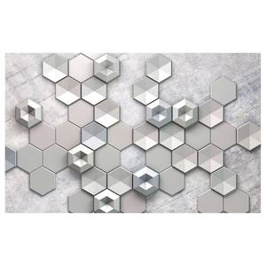 Papier peint intissé Hexagon Concrete Intissé - Multicolore