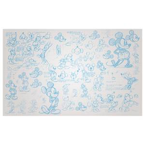 Papier peint intissé Mickey Sketches Intissé - Multicolore