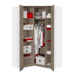 Armoire d’angle Bellezza Blanc alpin / Gris - Sans portes miroir