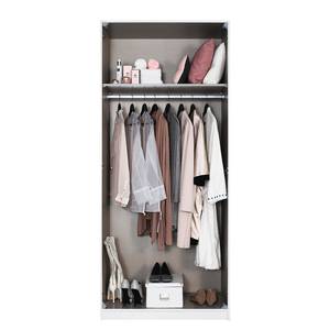 Armoire Bellezza Blanc brillant / Gris - Largeur : 91 cm