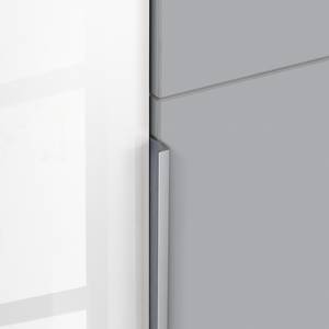 Drehtürenschrank Bellezza Graphit / Glas Weiß - Breite: 91 cm