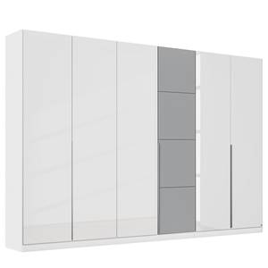 Armoire Bellezza Blanc brillant / Gris - Largeur : 271 cm