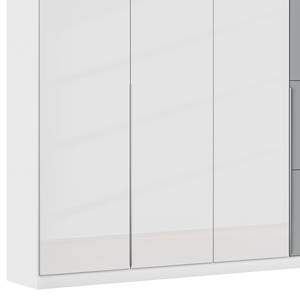 Drehtürenschrank Bellezza Hochglanz Weiß / Grau - Breite: 271 cm