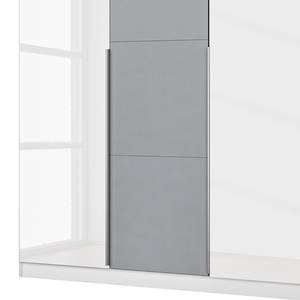 Drehtürenschrank Bellezza Hochglanz Weiß / Grau - Breite: 136 cm