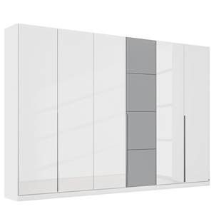 Drehtürenschrank Bellezza Graphit / Glas Weiß - Breite: 271 cm