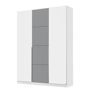 Drehtürenschrank Bellezza Alpinweiß / Grau - Breite: 136 cm