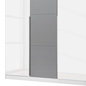 Drehtürenschrank Bellezza Graphit / Glas Weiß - Breite: 136 cm