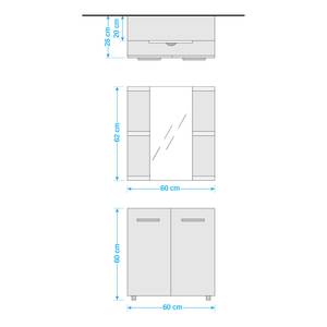 Badezimmerset Nano III (2-teilig) Hochglanz Weiß / Beton Dekor