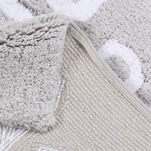 Badmat Cotton Design Splash katoen - zilverkleurig/wit - 60 x 100 cm