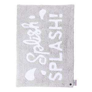 Tapis de bain Cotton Design Splash Coton - Argenté / Blanc - 70 x 120 cm