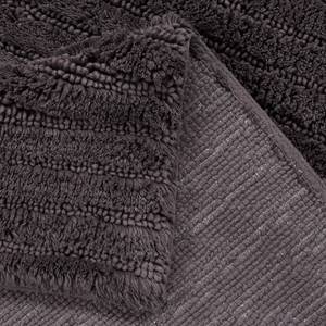 Badematte Cotton Stripe Baumwolle - Anthrazit - 60 x 60 cm