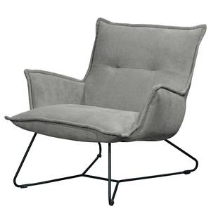 Fauteuil Tutu Microfibre - Microfibre Ranu: Gris foncé - Sans repose-pieds - Avec accoudoirs