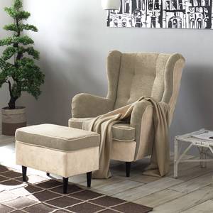 Fauteuil Marson Tissu, microfibre - Microfibre Salvo: Crème - Sans repose-pieds