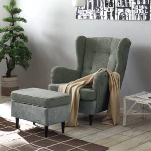 Fauteuil Marson geweven stof/microvezel - Microvezel Salvo: Grijs - Zonder hocker