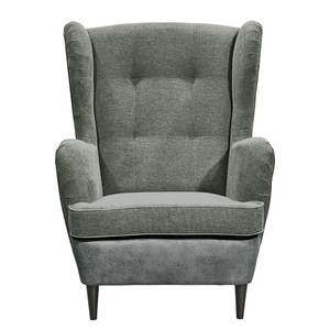 Fauteuil Marson geweven stof/microvezel - Microvezel Salvo: Grijs - Zonder hocker