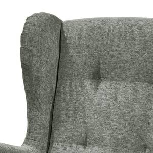 Fauteuil Marson geweven stof/microvezel - Microvezel Salvo: Grijs - Zonder hocker