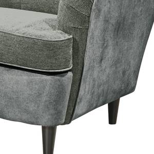 Fauteuil Marson geweven stof/microvezel - Microvezel Salvo: Grijs - Zonder hocker