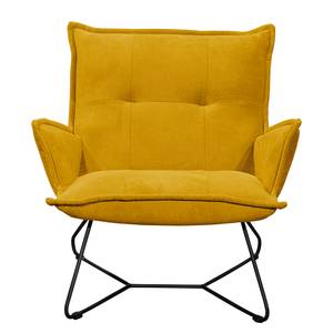 Fauteuil Tutu microvezel - Microvezel Ranu: Mosterdgeel - Zonder hocker - Met armleuningen