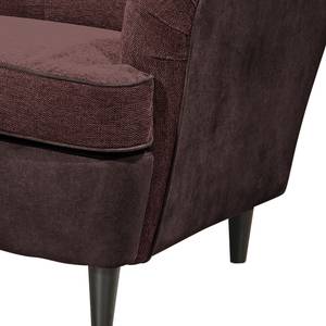 Fauteuil Marson geweven stof/microvezel - Microvezel Salvo: Aubergine - Zonder hocker