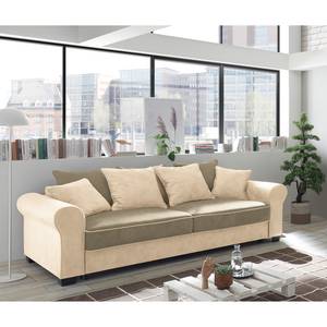 Schlafsofa Marcola Webstoff; Microfaser - Microfaser Salvo: Creme