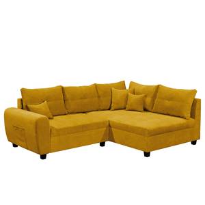 Ecksofa Holton Microfaser - Microfaser Ranu: Senfgelb - Longchair davorstehend rechts - Ohne Hocker