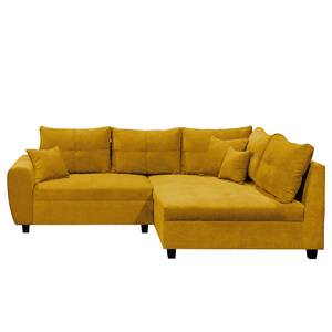 Ecksofa Holton Microfaser - Microfaser Ranu: Senfgelb - Longchair davorstehend rechts - Ohne Hocker