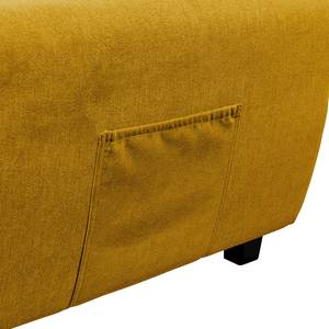 Canapé d’angle Holton Microfibre - Microfibre Ranu: Jaune moutarde - Méridienne courte à gauche (vue de face) - Avec repose-pieds