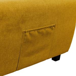 Ecksofa Holton Microfaser - Microfaser Ranu: Senfgelb - Longchair davorstehend links - Mit Hocker