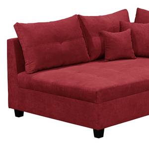 Ecksofa Holton Microfaser - Microfaser Ranu: Beere - Longchair davorstehend links - Mit Hocker