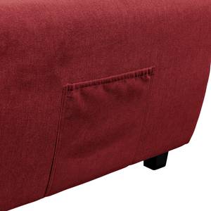 Ecksofa Holton Microfaser - Microfaser Ranu: Beere - Longchair davorstehend links - Mit Hocker