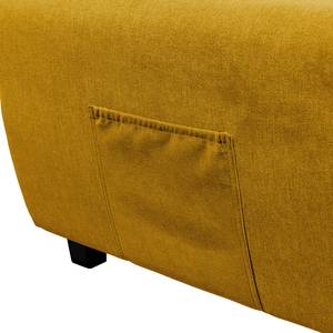 Canapé d’angle Holton Microfibre - Microfibre Ranu: Jaune moutarde - Méridienne courte à droite (vue de face) - Avec repose-pieds